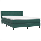 Dark green slatted bed base and mattress 140x210cm velvet