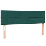 Dark green slatted bed base and mattress 140x210cm velvet