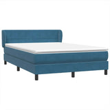 Dark blue slatted bed base and mattress 160x210cm velvet