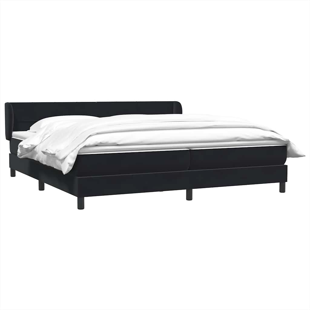 Slatted bed base with black mattress 200x210 cm Velvet