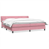 Sommier à lattes de lit avec matelas rose 200x210 cm velours