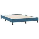 Dark Blue 160x220cm Velvet Bed Slatted Base and Mattress