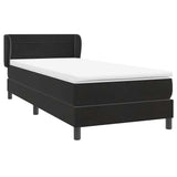 Sommier à lattes de lit avec matelas noir 80x210 cm velours