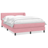 Sommier à lattes de lit avec matelas rose 140x210 cm velours