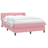 Sommier à lattes de lit avec matelas rose 140x210 cm velours