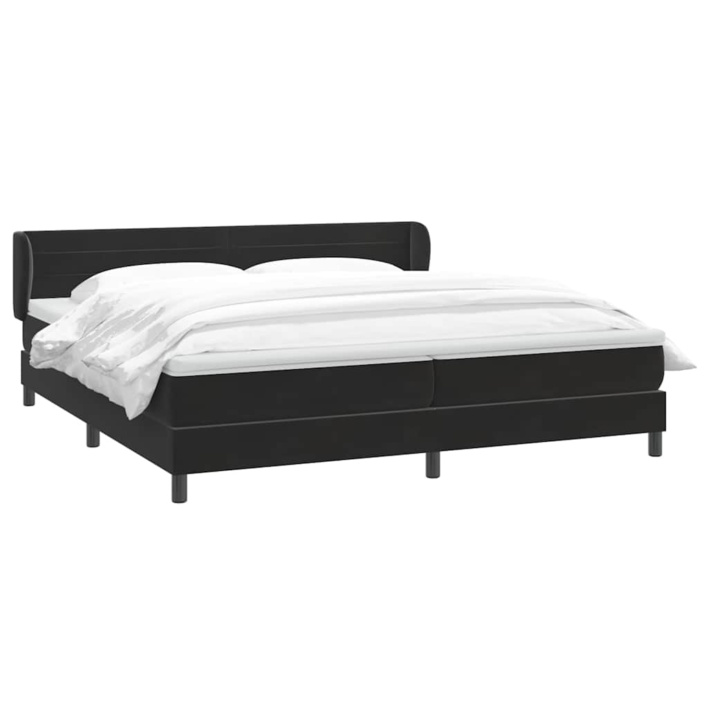 Slatted bed base with black mattress 200x210 cm Velvet