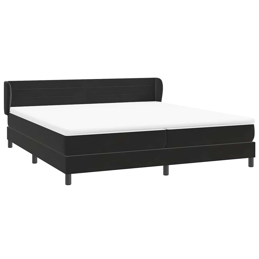 Slatted bed base with black mattress 200x210 cm Velvet