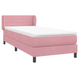 Sommier à lattes de lit avec matelas rose 80x220 cm velours