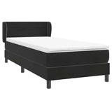 Sommier à lattes de lit avec matelas noir 90x220 cm velours