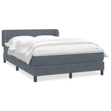 Dark grey slatted bed base and mattress 160x220cm velvet