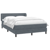 Dark grey slatted bed base and mattress 160x220cm velvet