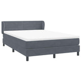 Dark grey slatted bed base and mattress 160x220cm velvet