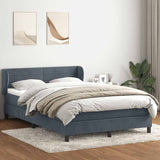 Dark grey slatted bed base and mattress 160x220cm velvet