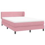 Sommier à lattes de lit avec matelas rose 160x220 cm velours