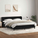 Slatted bed base with black mattress 200x220 cm velvet