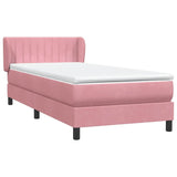 Sommier à lattes de lit avec matelas rose 80x210 cm velours