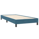 Dark blue slatted bed base and mattress 100x220cm velvet