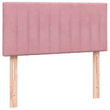 Sommier à lattes de lit avec matelas rose 100x220 cm velours