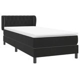 Sommier à lattes de lit avec matelas noir 80x210 cm velours