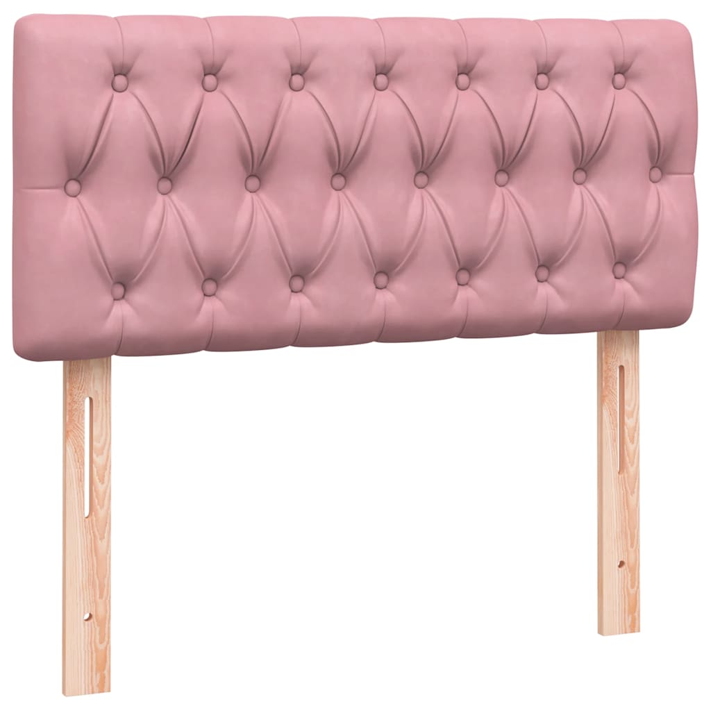 Sommier à lattes de lit avec matelas rose 100x210 cm velours