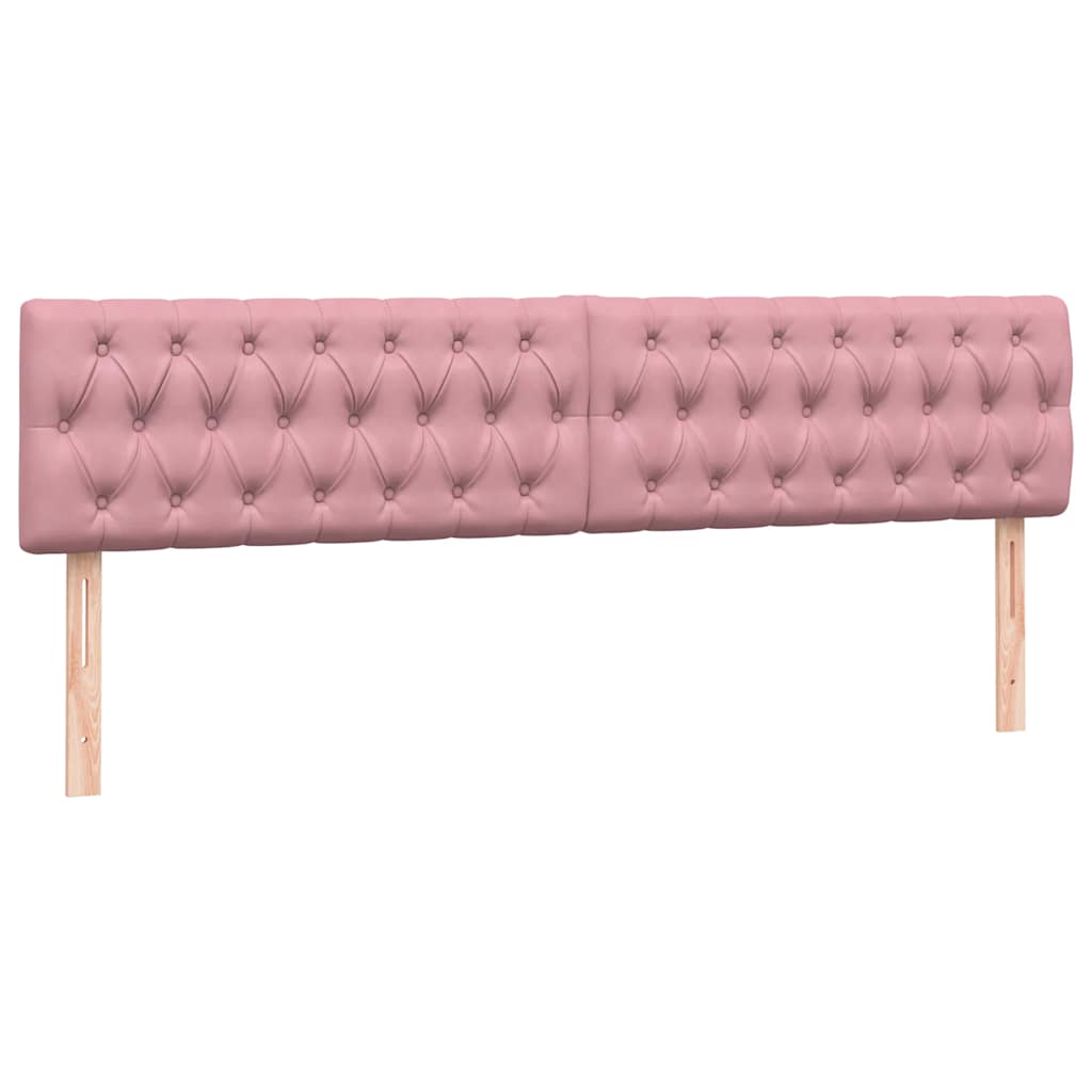 Sommier à lattes de lit avec matelas rose 180x210 cm velours