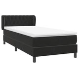 Sommier à lattes de lit avec matelas noir 90x220 cm velours