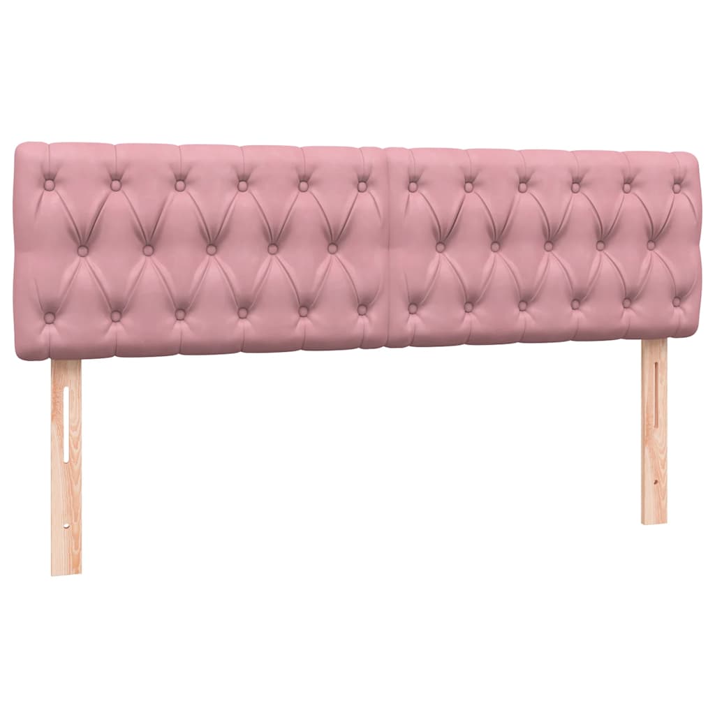 Sommier à lattes de lit avec matelas rose 140x220 cm velours