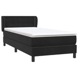 Sommier à lattes de lit avec matelas noir 90x210 cm velours