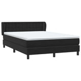 Sommier à lattes de lit avec matelas noir 140x210 cm velours