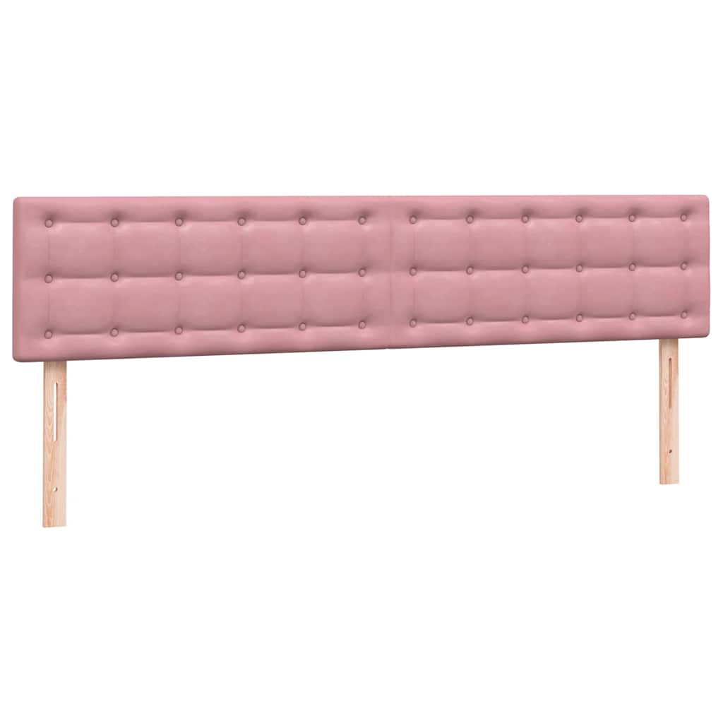 Slatted bed base with pink mattress 200x210 cm velvet