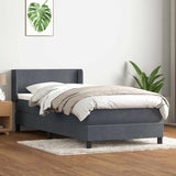 Dark grey slatted bed base and mattress 80x210 cm velvet