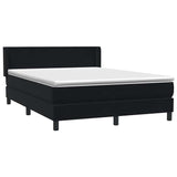 Sommier à lattes de lit avec matelas noir 140x210 cm velours