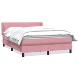 Slatted bed base with pink mattress 160x210 cm velvet