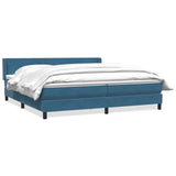 Dark blue slatted bed base and mattress 180x210cm velvet