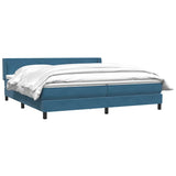 Dark blue slatted bed base and mattress 180x210cm velvet