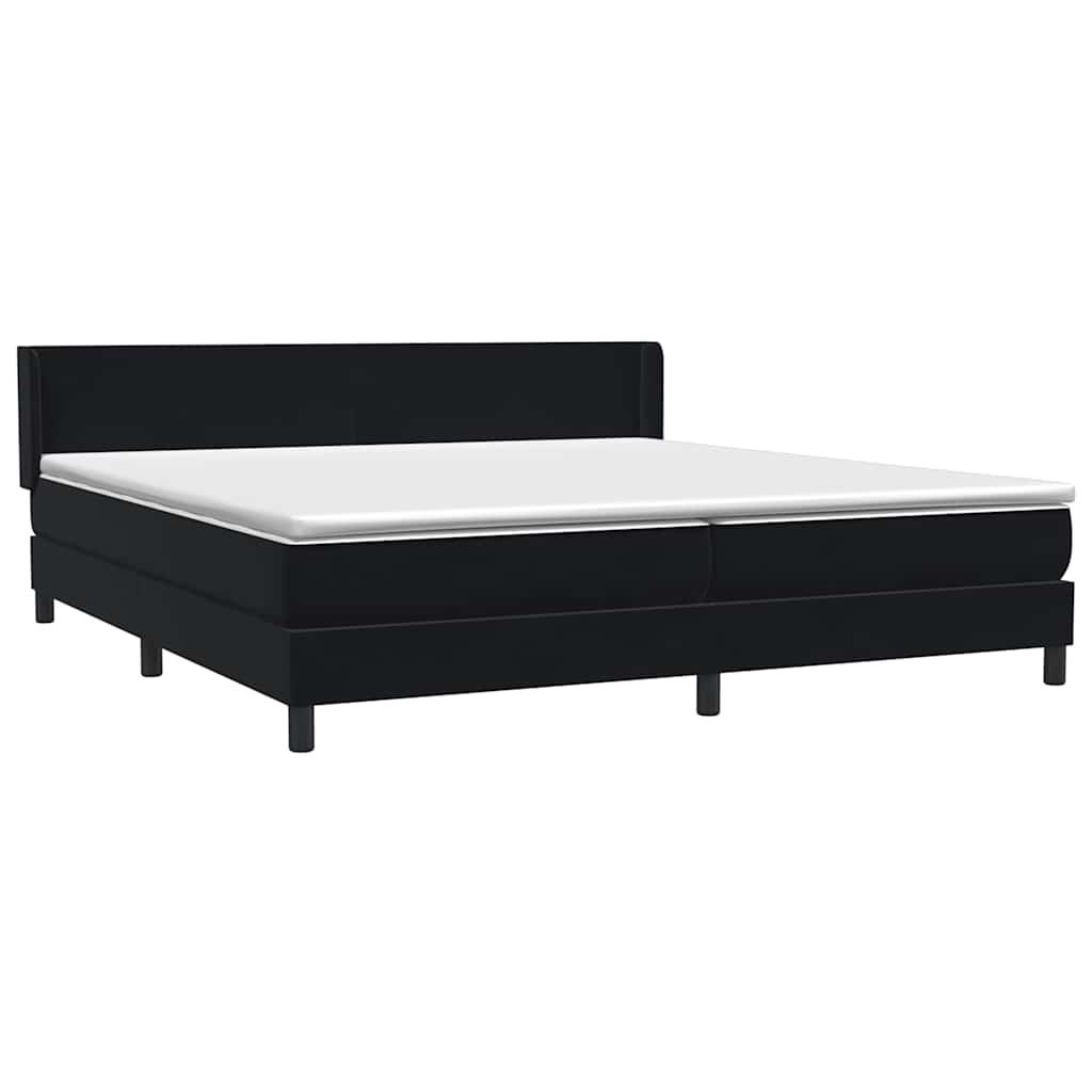 Sommier à lattes de lit avec matelas noir 200x210 cm Velours