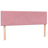 Slatted bed base with pink mattress 140x220 cm velvet