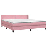 Sommier à lattes de lit avec matelas rose 200x210 cm velours