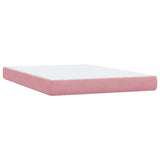 Sommier à lattes de lit avec matelas rose 80x210 cm velours