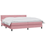 Sommier à lattes de lit avec matelas rose 180x210 cm velours