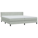 Light grey slatted bed base and mattress 180x220cm velvet