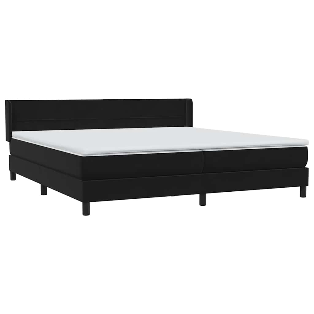 Sommier à lattes de lit avec matelas noir 200x220 cm velours