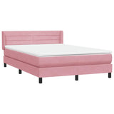 Sommier à lattes de lit avec matelas rose 140x210 cm velours