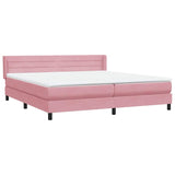 Sommier à lattes de lit avec matelas rose 180x220 cm velours