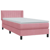 Sommier à lattes de lit avec matelas rose 80x210 cm velours