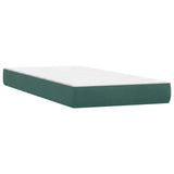 Dark green slatted bed base and mattress 100x210cm velvet