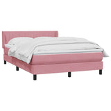 Sommier à lattes de lit avec matelas rose 140x210 cm velours