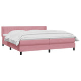 Sommier à lattes de lit avec matelas rose 180x210 cm velours