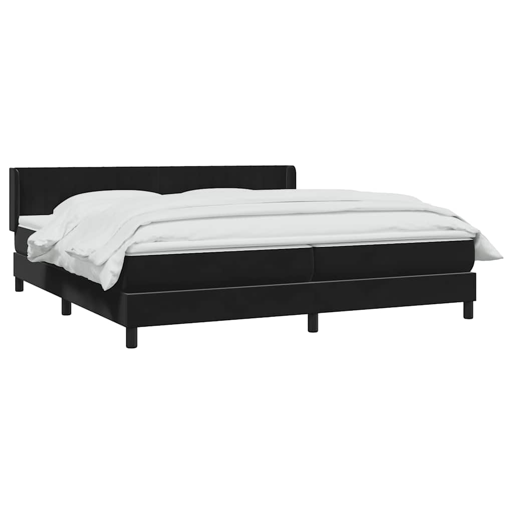 Sommier à lattes de lit avec matelas noir 200x210 cm Velours