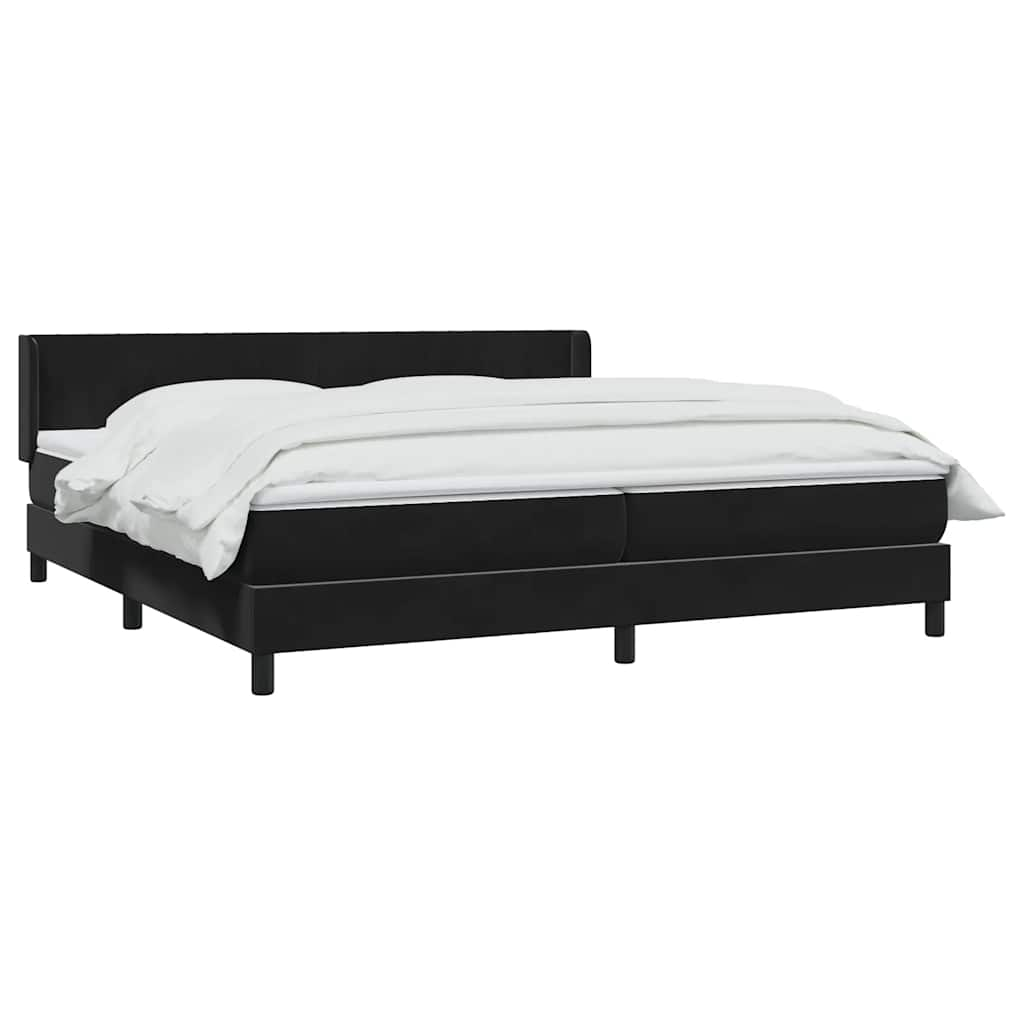 Slatted bed base with black mattress 200x220 cm velvet